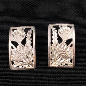 Leighton Lam Hawaiian Sterling Silver 925 Leaf Post Earrings Nature Collection